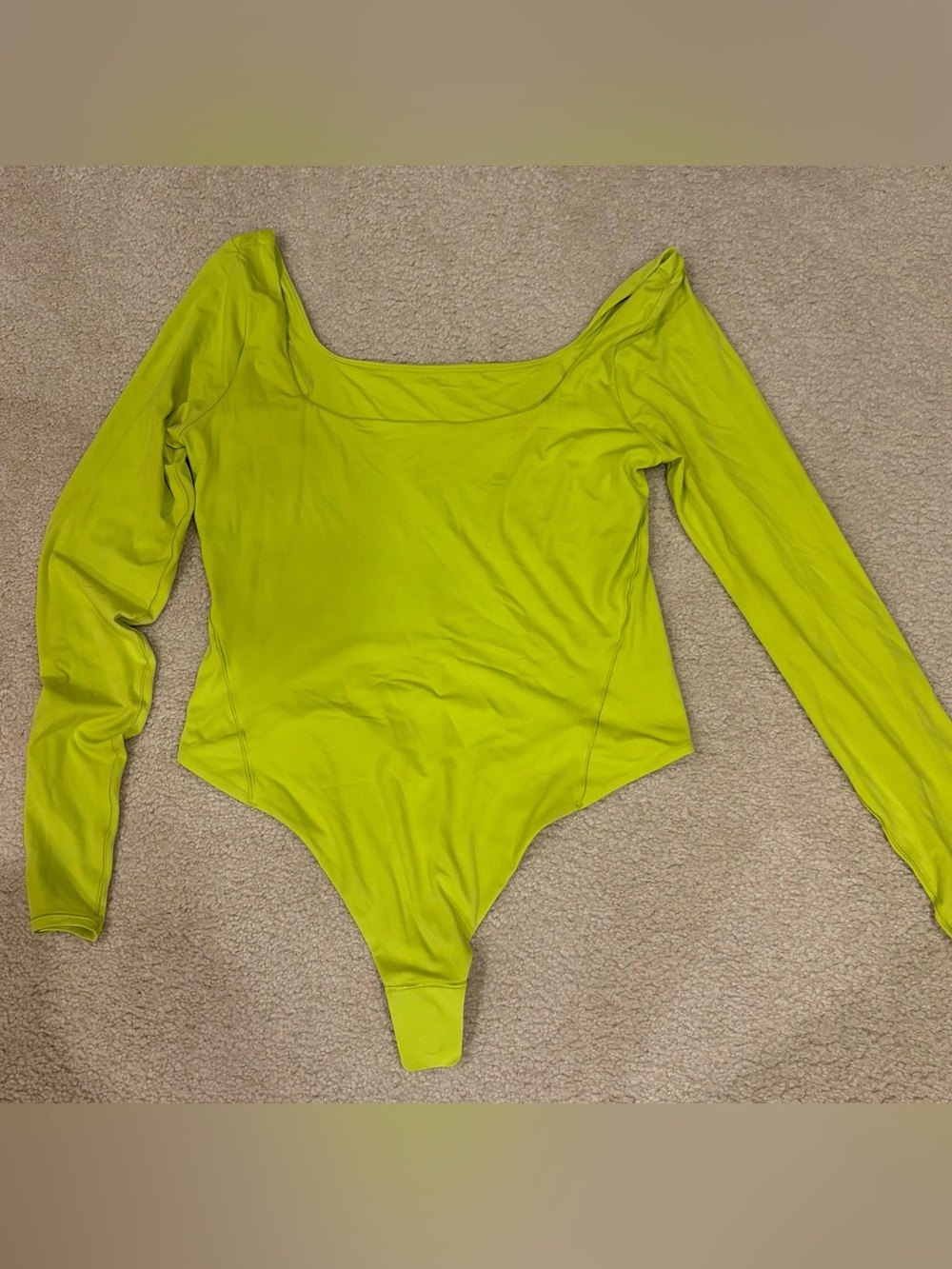 lululemon athletica Lime Green Long Sleeve Scoop Bodysuit